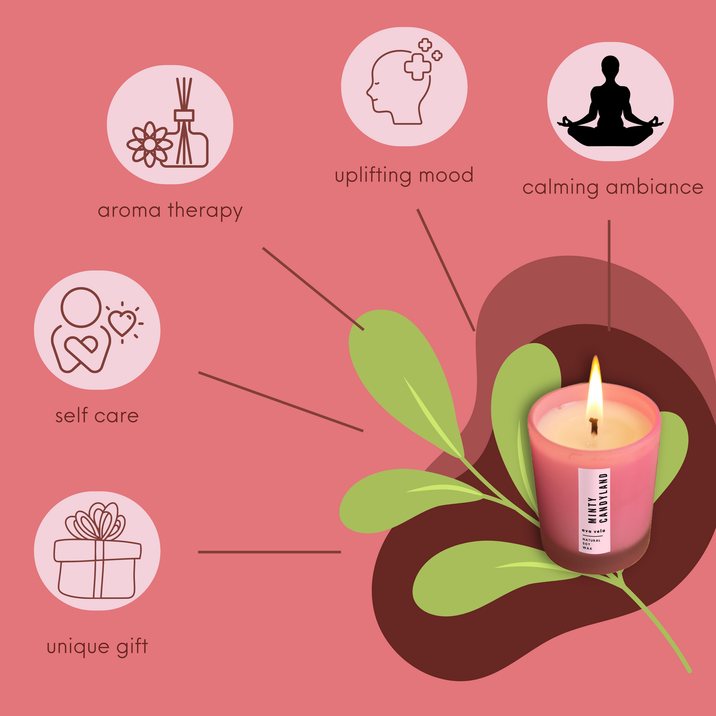 Minty Candy Cane - Shot Jar Soy Wax Scented Candle 14 hours Burn Time