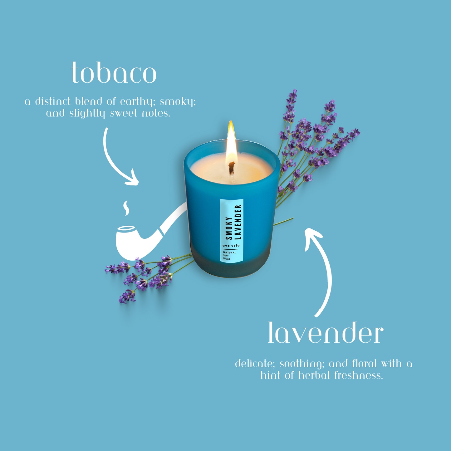 Smoky Lavender - Shot Jar Soy Wax Scented Candle 12 hours Burn Time
