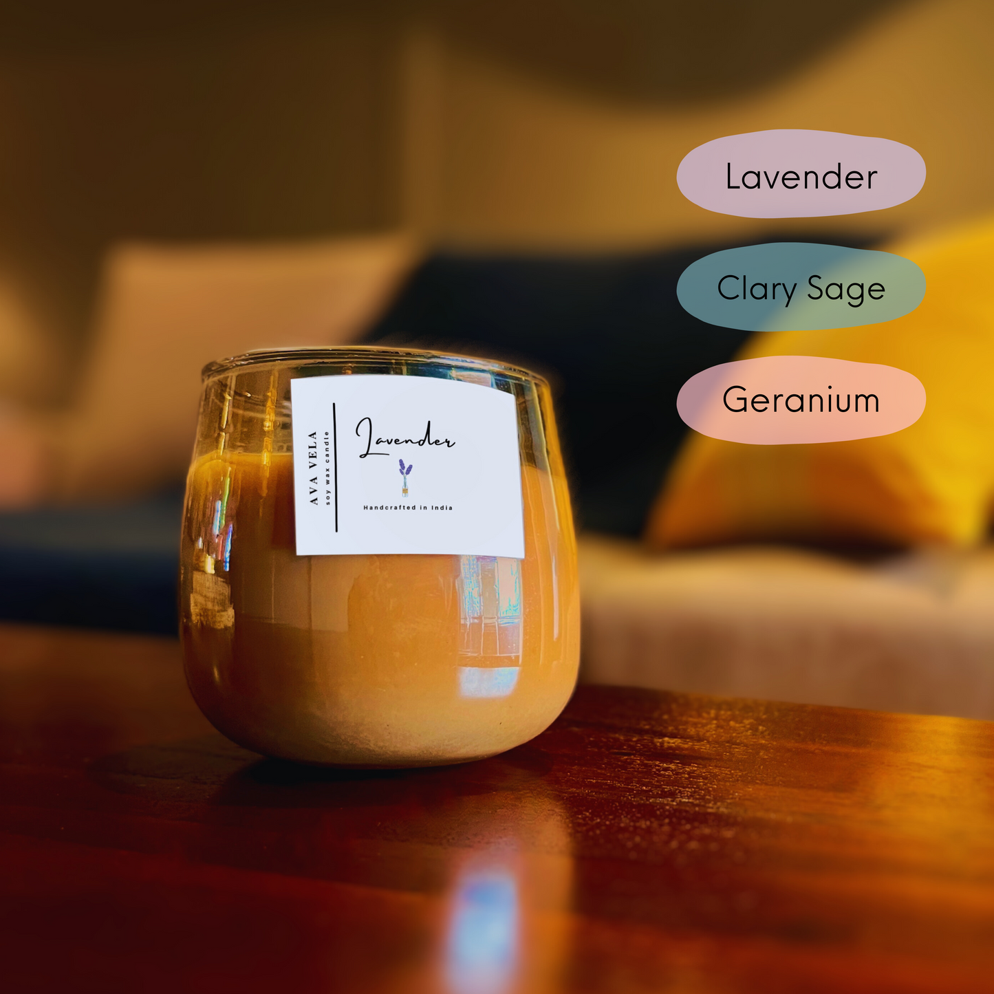 Lavender Soy Wax Scented Candle 48 Hours Burn Time
