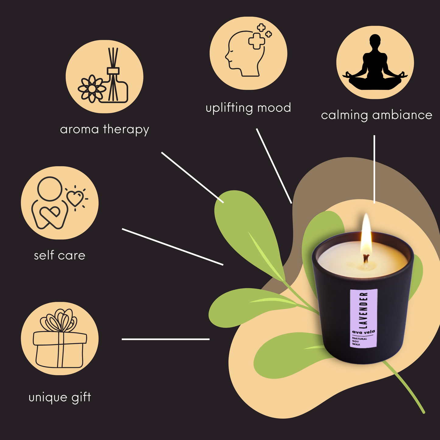 Shot Jar Lavender Soy Wax Scented Candle 14 Hours Burn Time