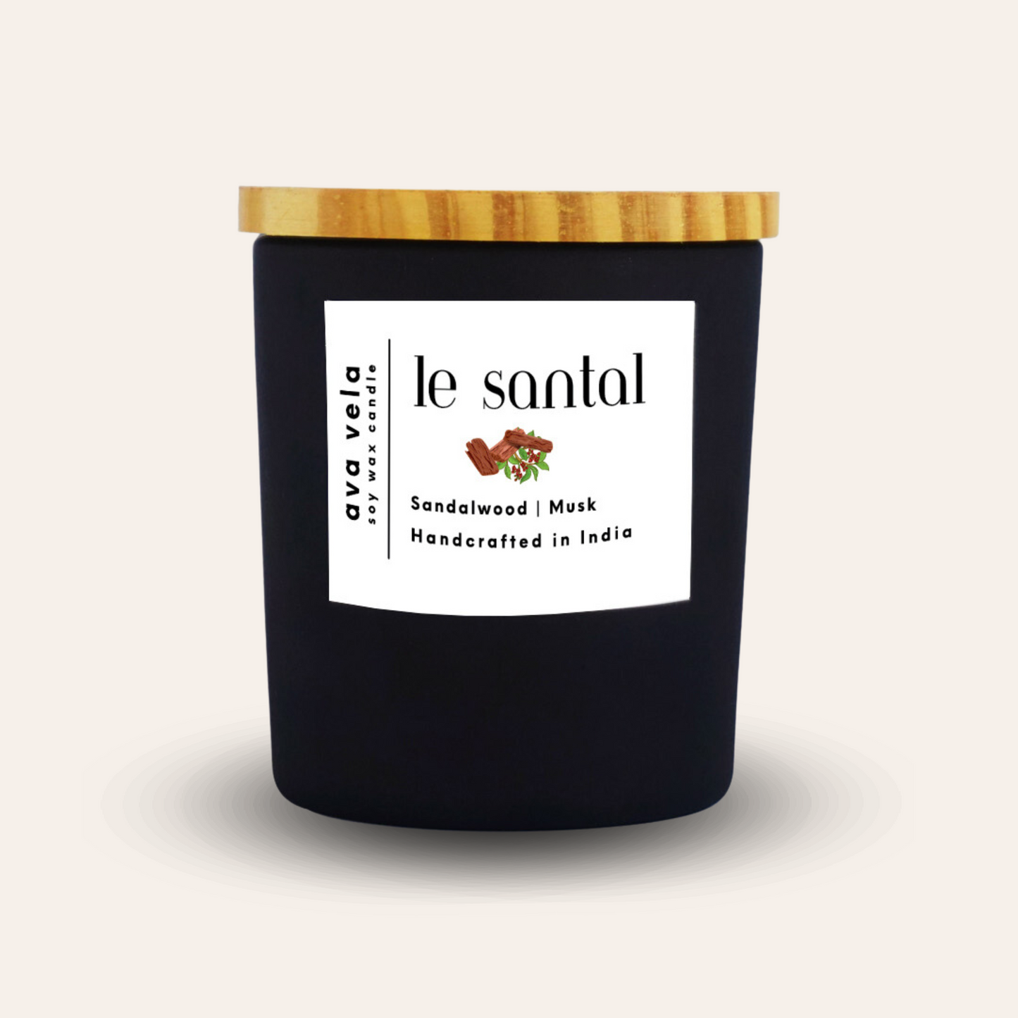 Le Santal (Sandalwood + Musk + Amber) Soy Wax Scented Candle 40 Hours Burn Time