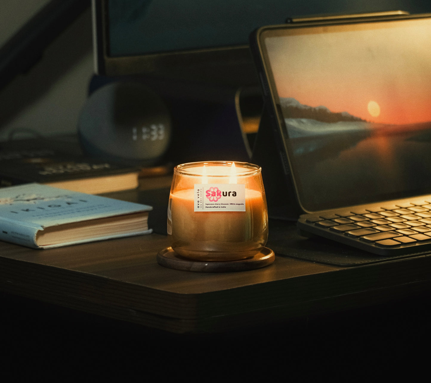 Café Moka (Coffee + Vanilla) Soy Wax Scented Candle 48 Hours Burn Time