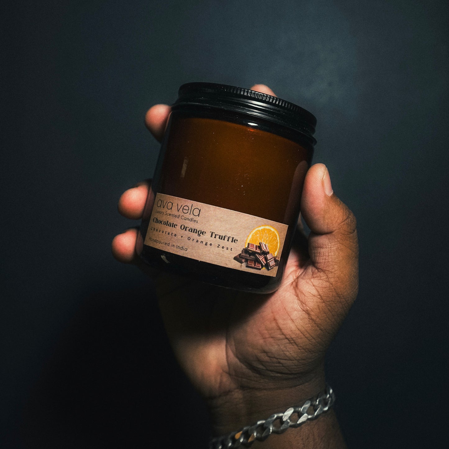 Chocolate Orange Truffle (Chocolate + Orange Zest + Vanilla) Soy Wax Scented Candle 45 Hours Burn Time