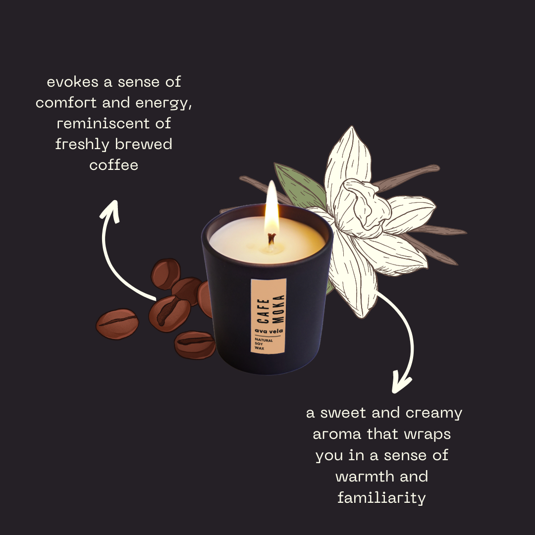 Shot Jar Café Moka (Coffee + Vanilla), Soy Wax Scented Candle 14Hrs Burn Time