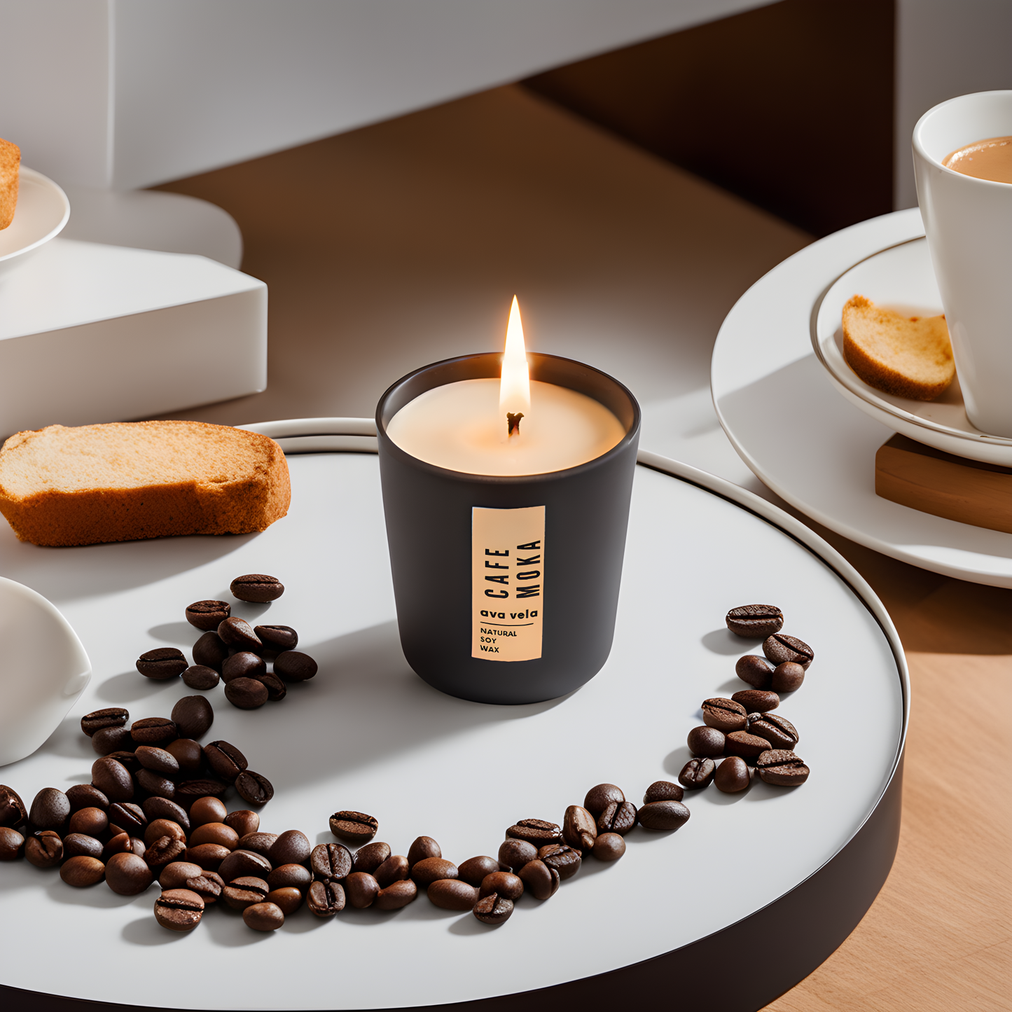 Shot Jar Café Moka (Coffee + Vanilla), Soy Wax Scented Candle 14Hrs Burn Time
