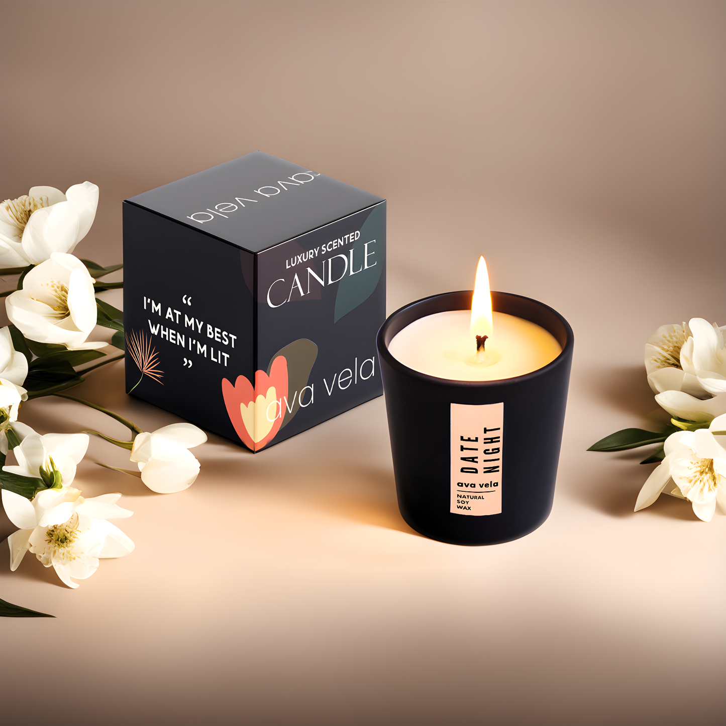 Shot Jar Date Night (Champagne + Lavender + Pineapple) Soy Wax Scented Candle 14Hrs Burn Time