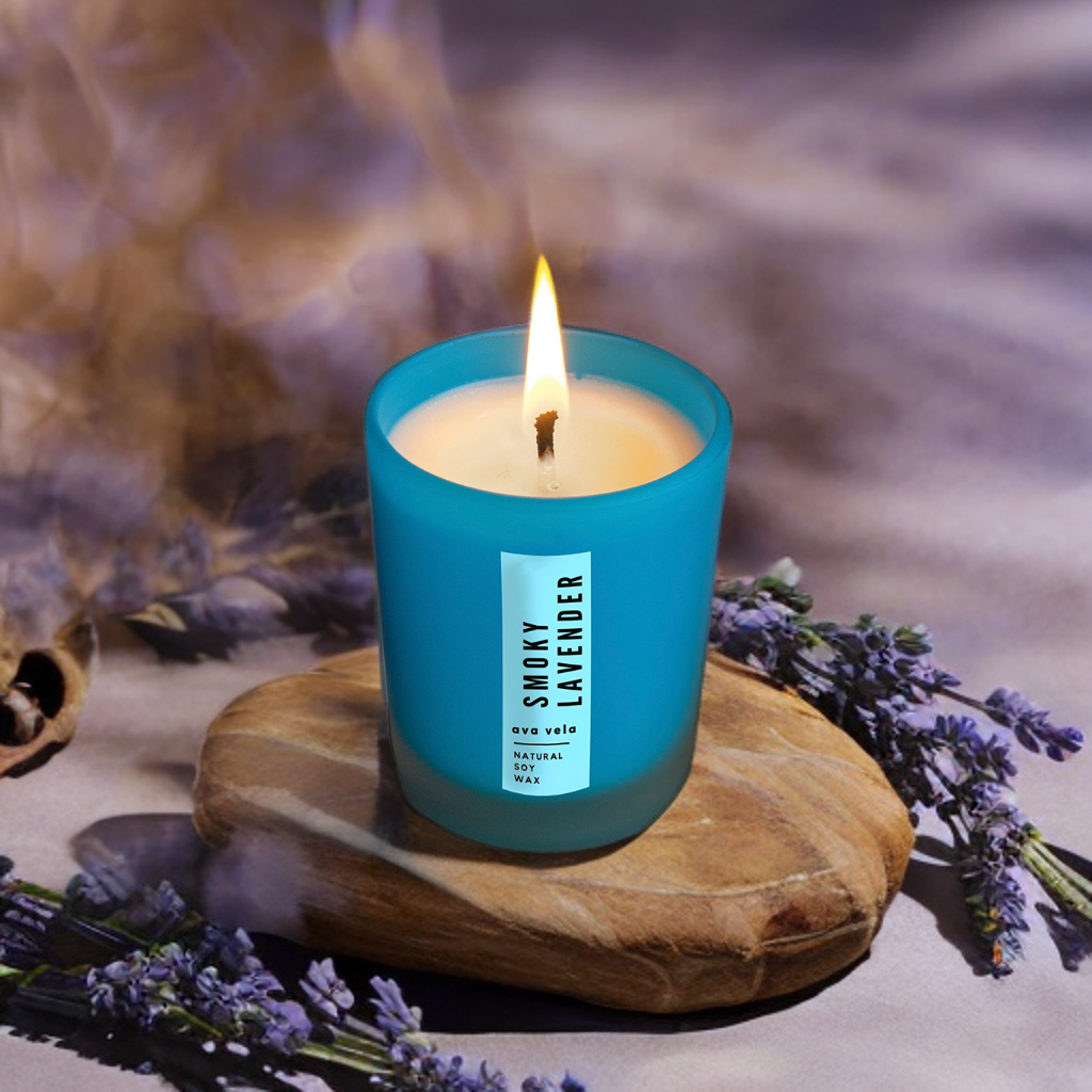 Smoky Lavender - Shot Jar Soy Wax Scented Candle 12 hours Burn Time