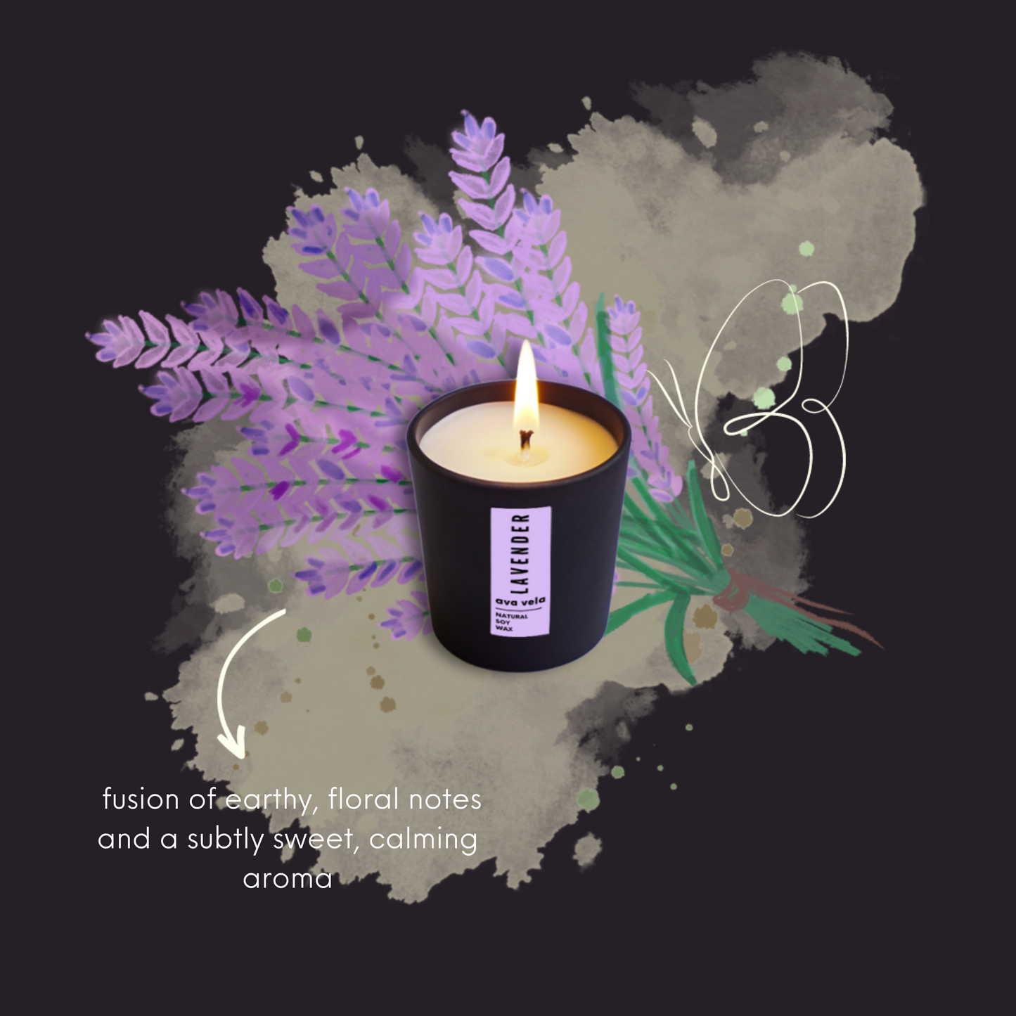 Shot Jar Lavender Soy Wax Scented Candle 14 Hours Burn Time