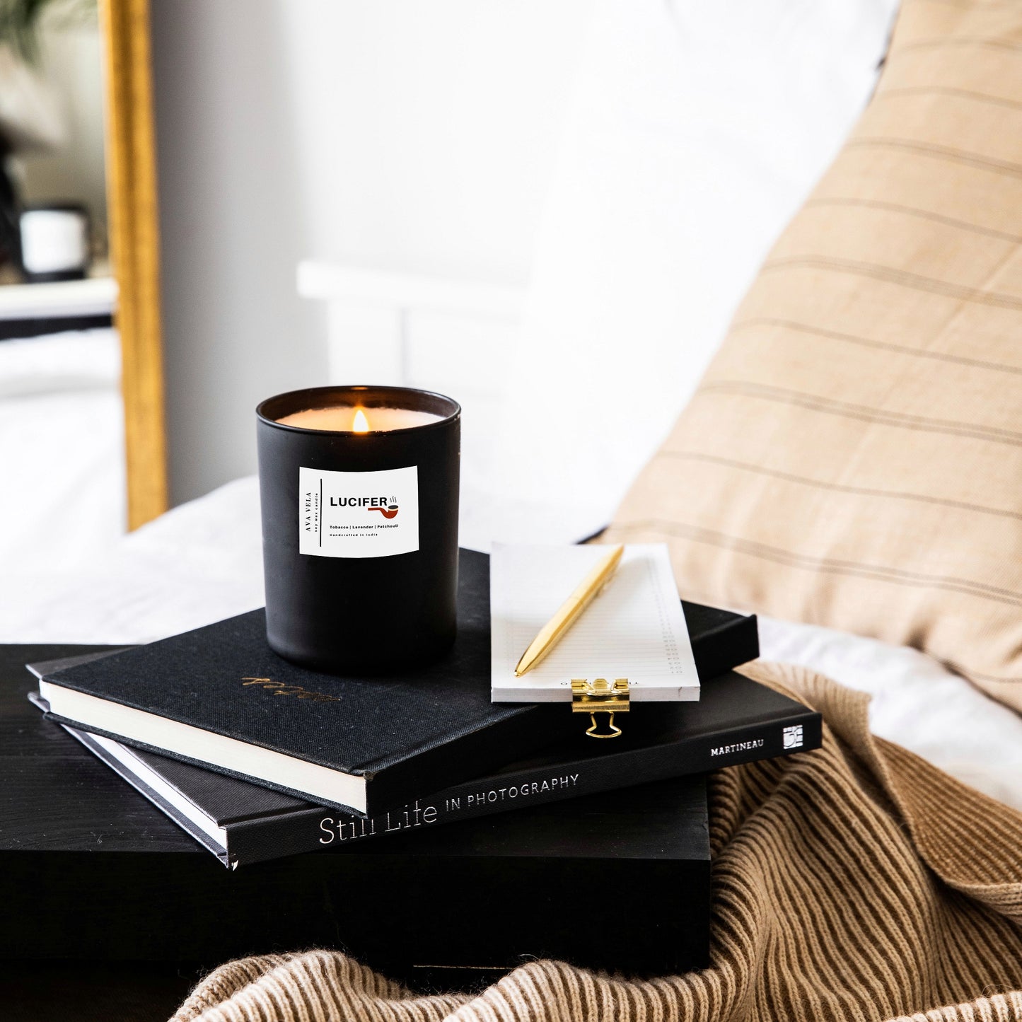 Lucifer (Lavender + Tobacco) Soy Wax Scented Candle 40 Hours Burn Time