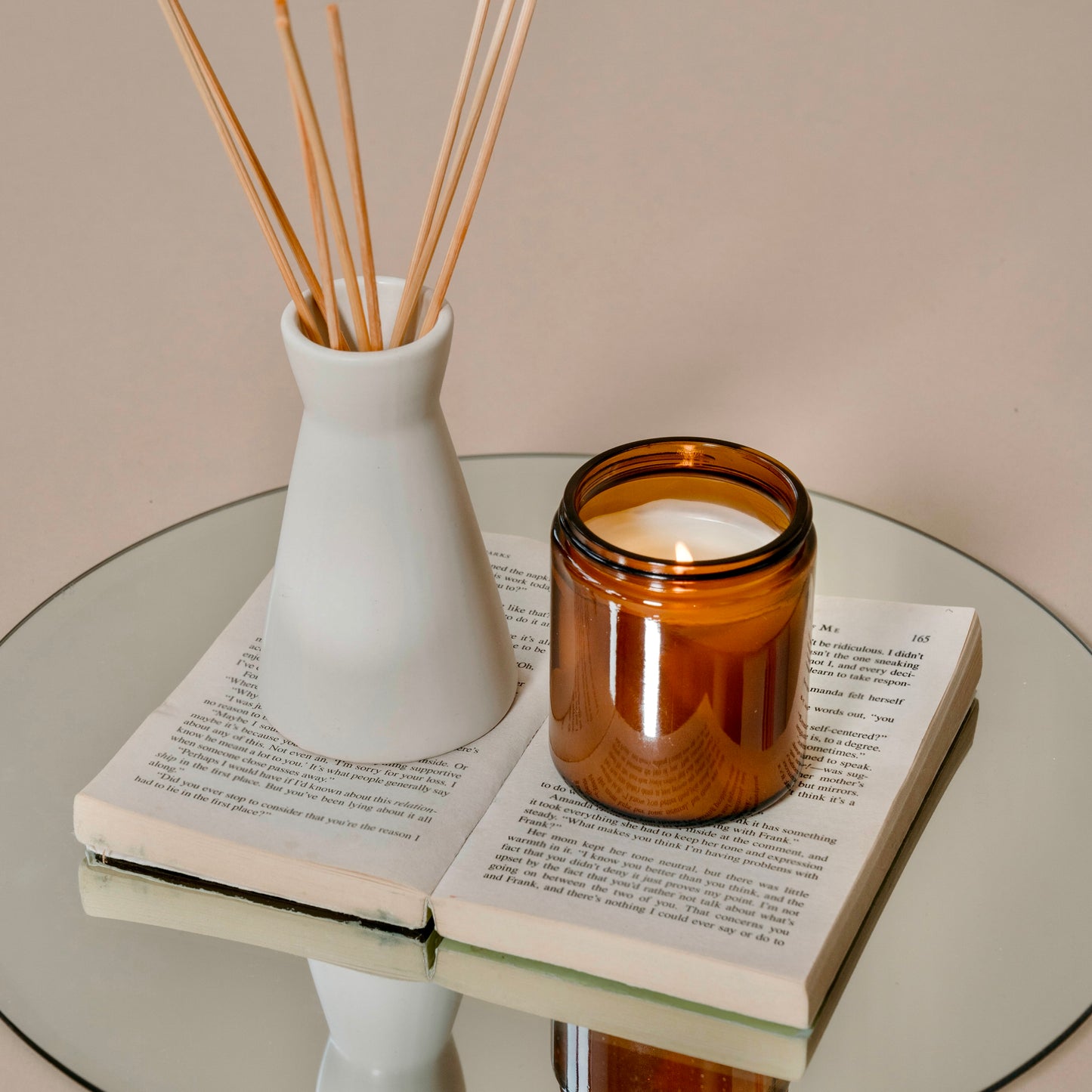 Lucifer (Lavender + Tobacco) Amber Jar Soy Wax Scented Candle 45 Hours Burn Time