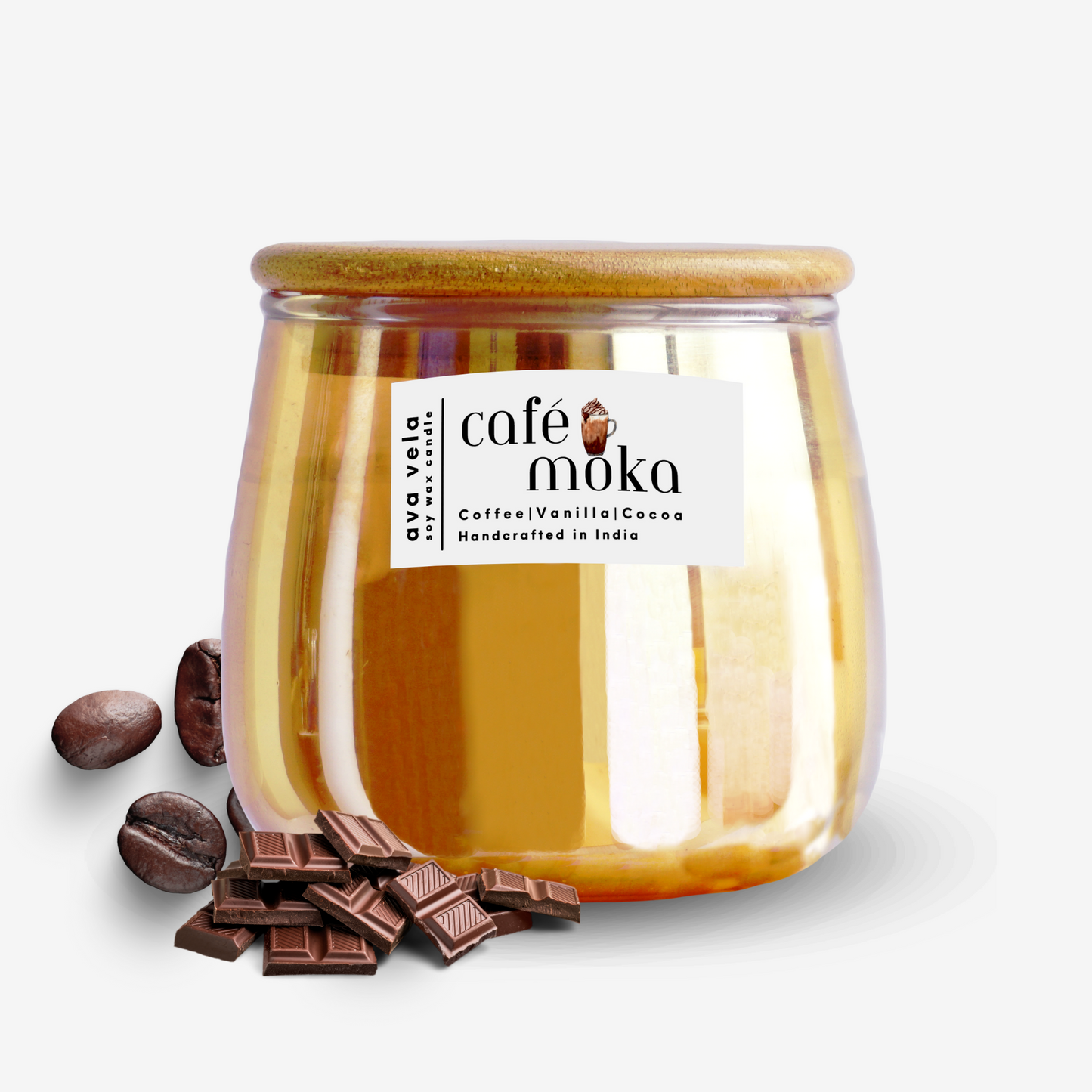 Café Moka (Coffee + Vanilla) Soy Wax Scented Candle 48 Hours Burn Time