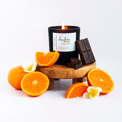 Chocolate Orange Truffle (Chocolate + Orange Zest + Vanilla) Soy Wax Scented Candle 40 Hours Burn Time
