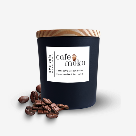 Café Moka (Coffee + Vanilla), Soy Wax Scented Candle 40Hrs Burn Time