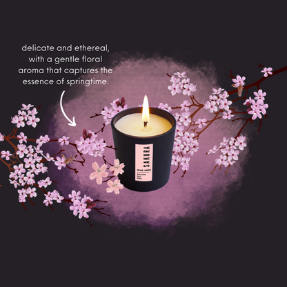 Shot Jar Sakura (Cherry Blossom + Sandalwood + White Magnolia) Soy Wax Scented Candle 14Hrs Burn Time