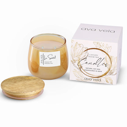 Le Santal (Sandalwood + Musk + Amber) Soy Wax Scented Candle 48 Hours Burn Time
